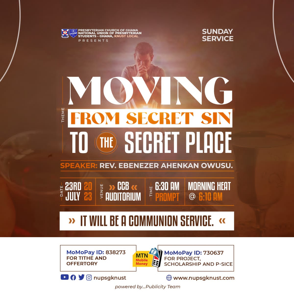 Sunday Service(Moving from Secret Sin to the Secret Place) - ‘23